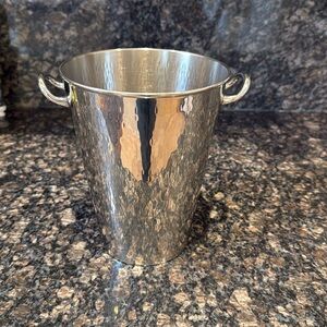 Hammered metal wine or flower bucket